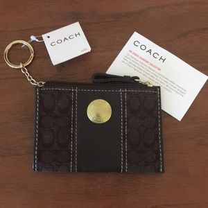 Coach mini skinny keychain zip wallet